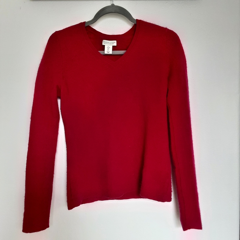 Adrienne Vittadini 100% Cashmere Fuchsia Sweater